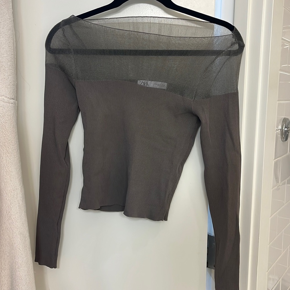 Zara Semi Sheer knit top